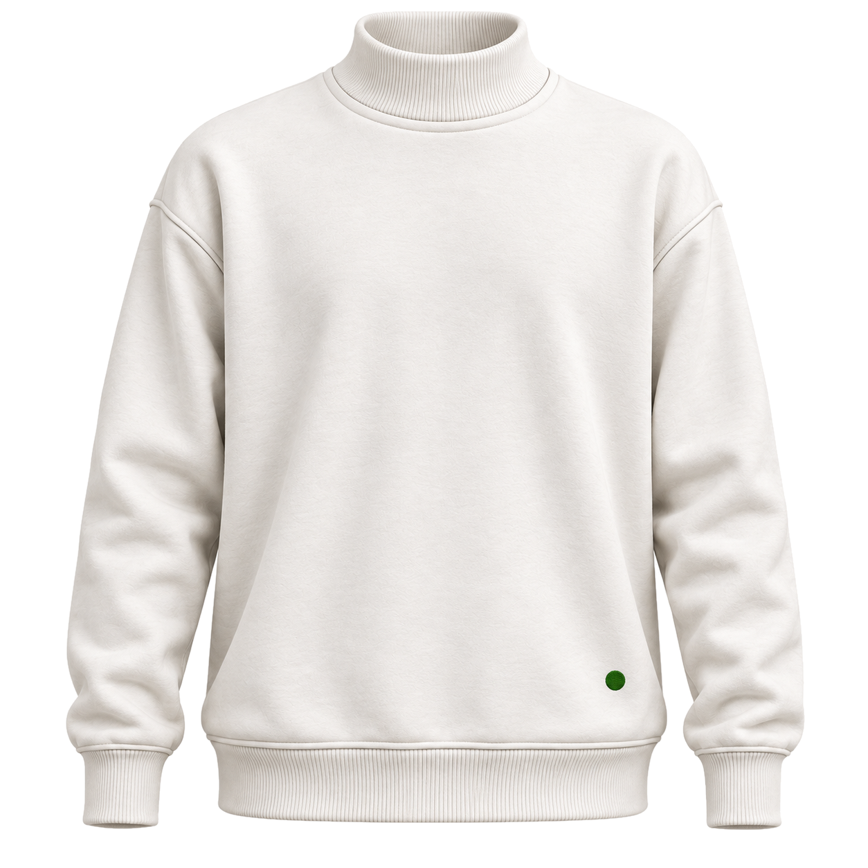 Ground exterior, front, with a small embroidered dot